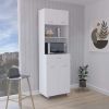 Caribe Microwave Cabinet, Four Legs, One Drawer, Double Door, One Shelf -White