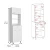 Caribe Microwave Cabinet, Four Legs, One Drawer, Double Door, One Shelf -White