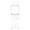 Caribe Microwave Cabinet, Four Legs, One Drawer, Double Door, One Shelf -White