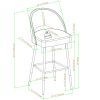 Modern 2-Piece Minimalist Upholstered Bar Stool Set – Mushroom