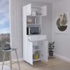 Caribe Microwave Cabinet, Four Legs, One Drawer, Double Door, One Shelf -White