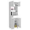Caribe Microwave Cabinet, Four Legs, One Drawer, Double Door, One Shelf -White